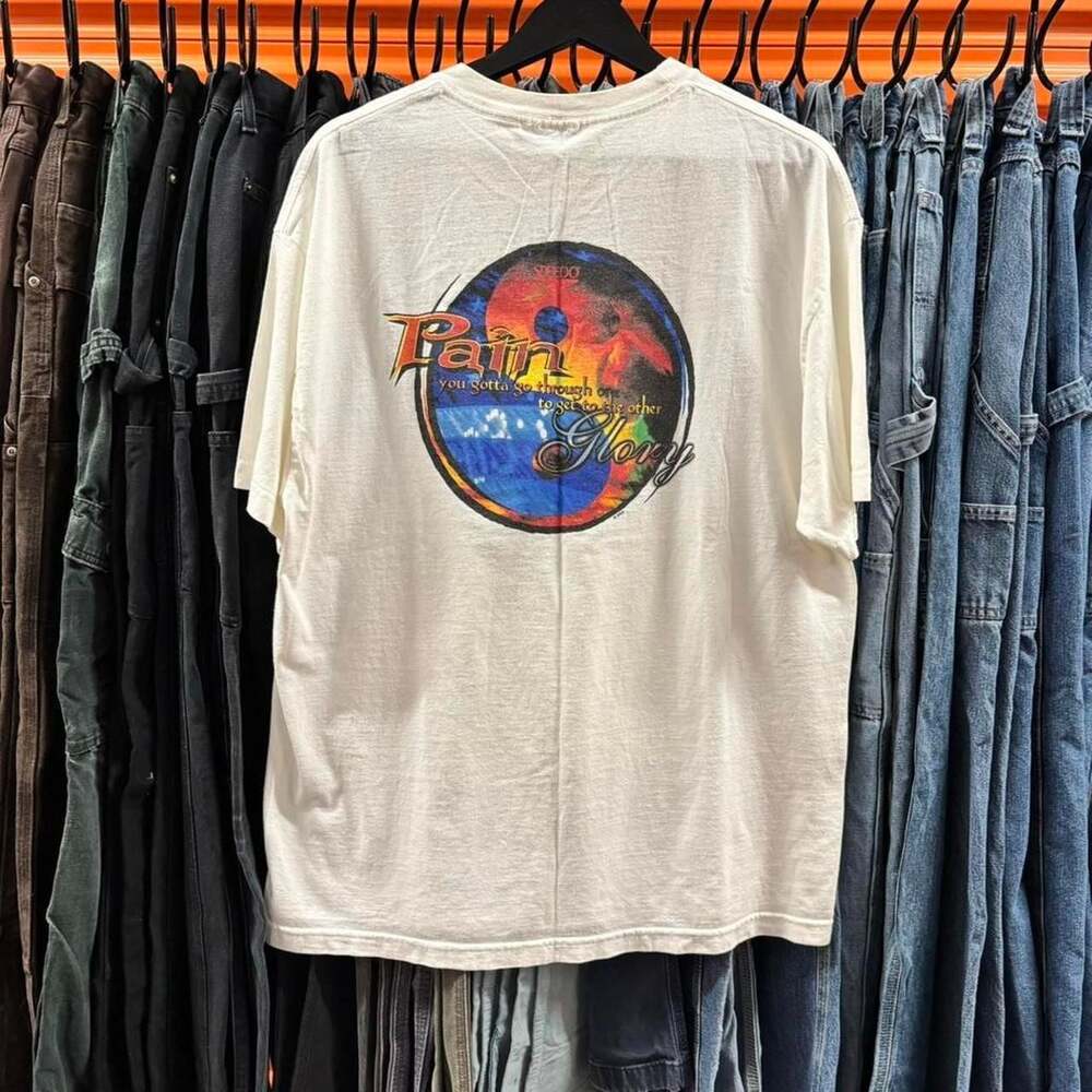 Vintage 90s Speedo Graphic Shirt, Pain & Glory Yin Yang, Men's XL